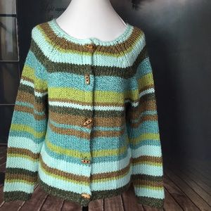 Dressbarn Stripe Crocheted Sweater Size Medium